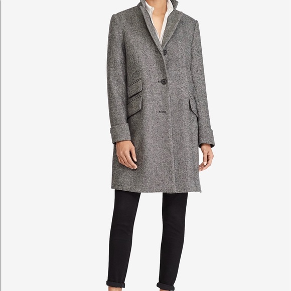 Lauren Ralph Lauren Jackets & Blazers - Gray Wool Button Down Overcoat Peacoat Coat